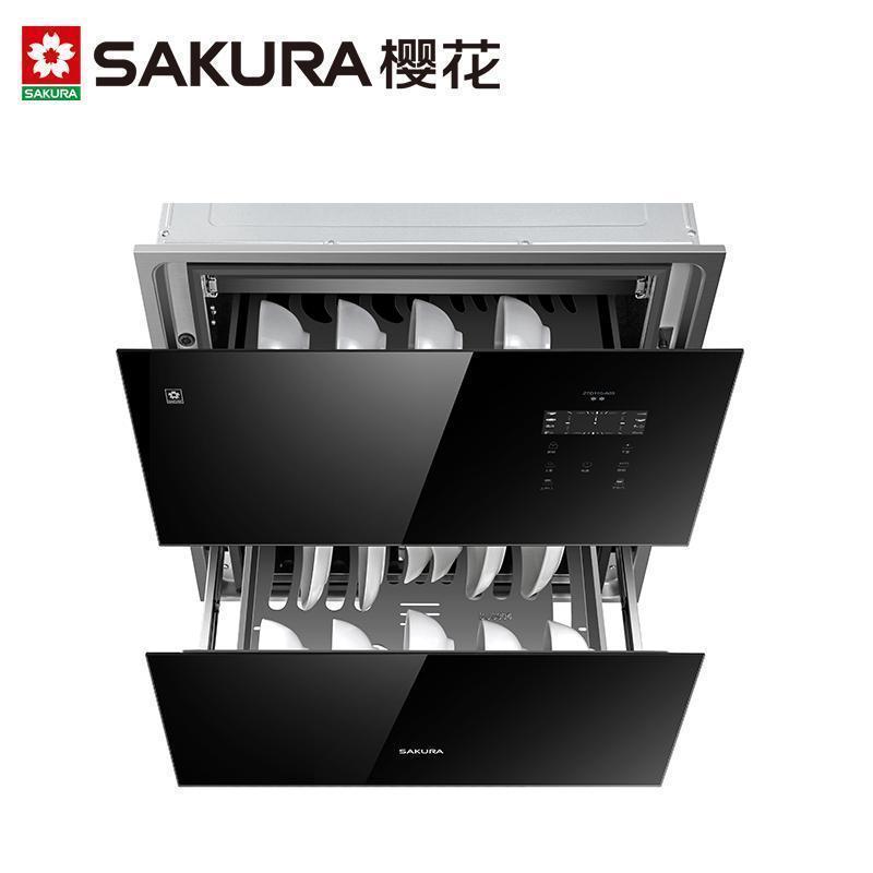 樱花(Sakura)嵌入式消毒柜110L大容量,上下独立控制高温紫外线臭氧烘干二星级家用消毒碗柜ZTD110-A03