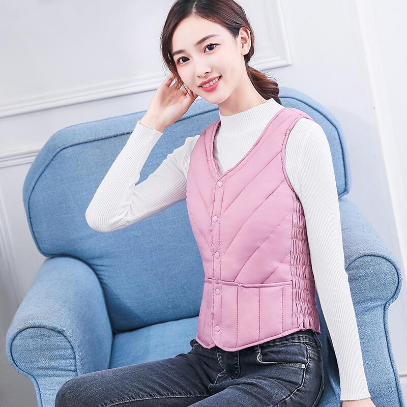 迪鲁奥（DILUAO)波司登旗下羽绒服马甲女马夹短款中老年保暖坎肩式修身妈妈装内胆背心冬冬_781 2XL建议体重120-130 粉红色
