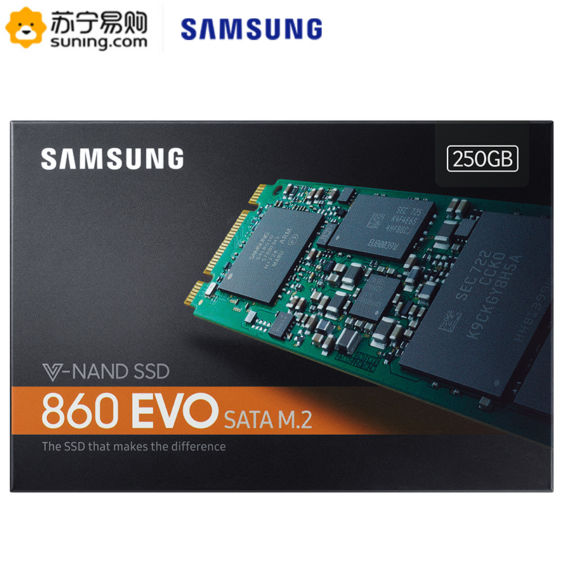 三星(SAMSUNG)860 EVO 250g固态硬盘m2接口sata协议 台式组装机电脑笔记本ssd固态硬盘(MZ-N6E250)高清大图