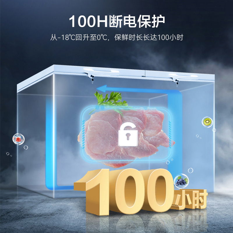 容声(Ronshen)223升 蝶形门侧掀门冰柜 冷藏冷冻双温柜 家用商用卧式节能(珍珠白)BCD-223K/A高清大图