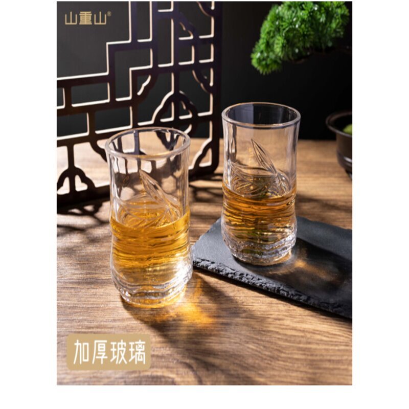 物作步步高升竹叠杯三件套8003 玻璃杯220ML*3