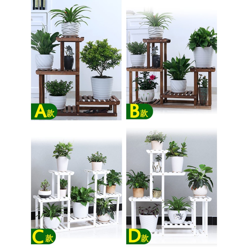 花架花架子多层室内木质小空间置物架实木客厅落地式阳台小花盆架高清大图