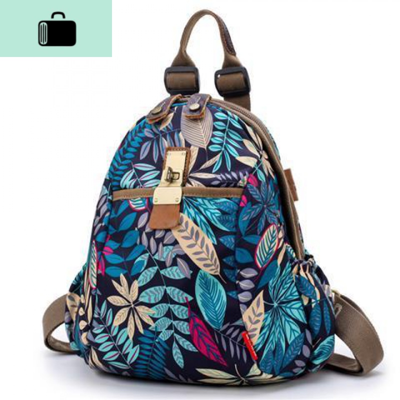 网红ins 2020新款双肩包女牛津布大容量旅行背包韩学生书包妈咪包NEW LAKE高清大图