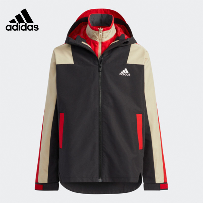Adidas阿迪达斯 童装 2021春季新款男大童运动梭织夹克两件套
