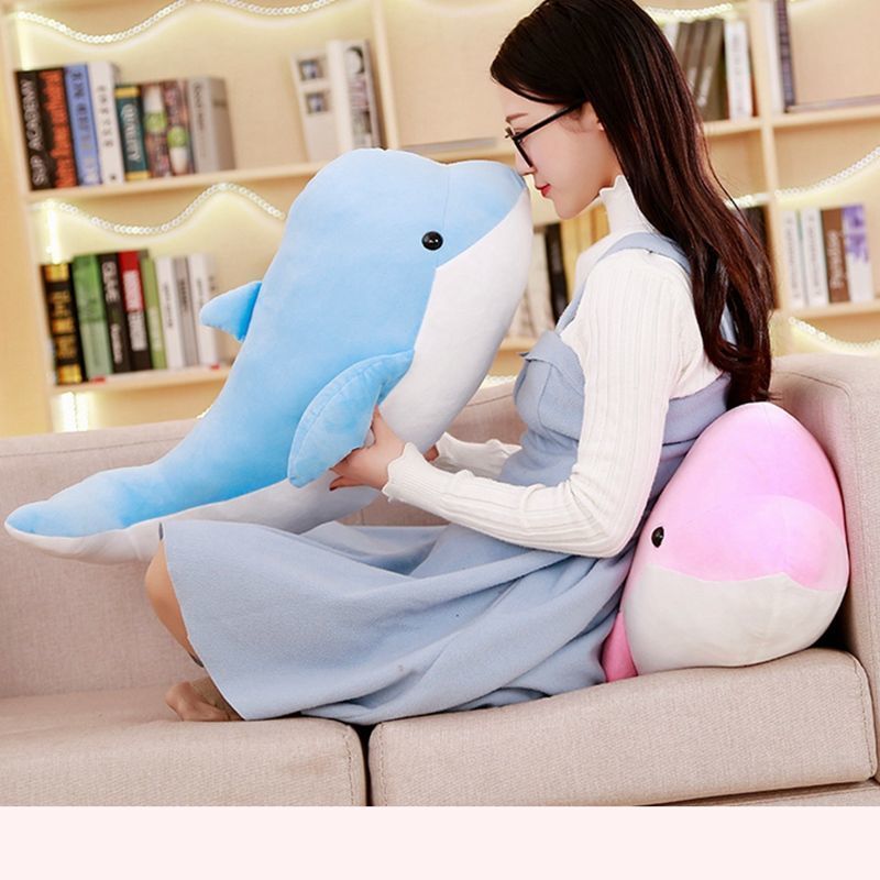 仿真动物玩偶可爱海豚公仔毛绒玩具男布娃娃小号儿童生日女生