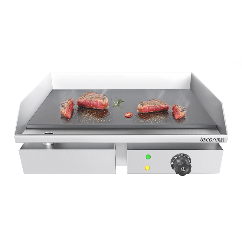 lecon/乐创扒炉商用电热电铁板烧铁板小吃摆摊设备工具不粘烤冷面手抓饼机器高清大图