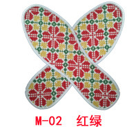 鞋垫十字绣鞋垫成品绣好的男士女士情侣款全棉 加厚仿全手工大码 绿色 红花 35