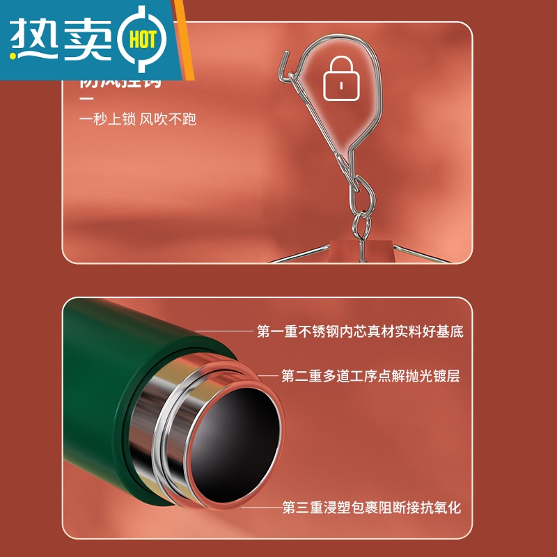敬平不锈钢家用袜子衣架多功能晾晒衣夹挂钩圆形凉内衣架短裤夹子器 粉色圆形袜子夹11夹 1个高清大图