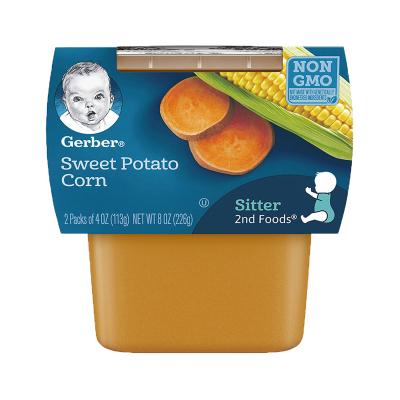 嘉宝(Gerber)婴幼儿辅食 甜薯玉米混合蔬菜泥 2段 113g*2 盒/组 罐装226g 6个月以上