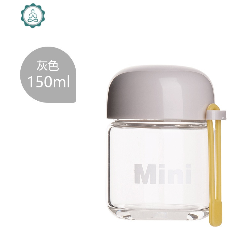 小巧可爱玻璃杯韩版便携迷你水杯女学生创意随手杯小号杯子150ml 封后 灰色