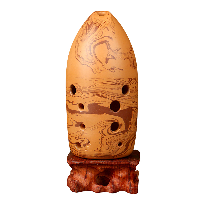 10孔埙 奇幻岩纹演奏埙 乐器 送埙教程 底座 指