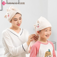 洁丽雅干发帽女超强吸水速干儿童擦头发毛巾包头巾浴帽长发亲子款干发巾814-1