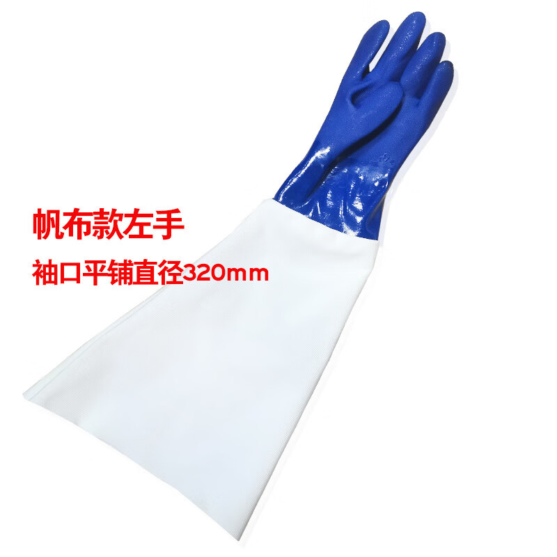谋福 喷砂机手套 喷沙专用打砂加厚耐磨 橡胶颗粒防护帆手套 (黑色帆布手套1双)高清大图