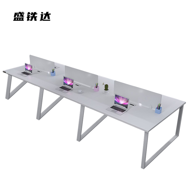 盛铁达 办公桌带线槽 4000*1200*750mm STD-XTBG12 张高清大图