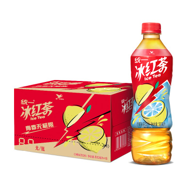 统一冰红茶柠檬味茶饮料500ml*15瓶整箱特批价解腻饮料