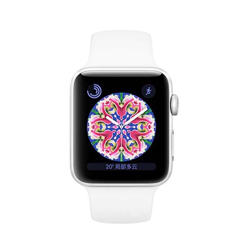 applewatchseries1官换s1智能手表38mm银色铝金属表壳蓝色运动型表带