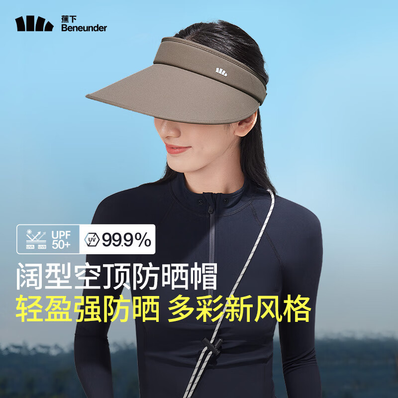 蕉下(beneunder)遮阳帽防晒帽女空顶帽夏季新款帽子防紫外线户外 UL56924浅棕蕉花