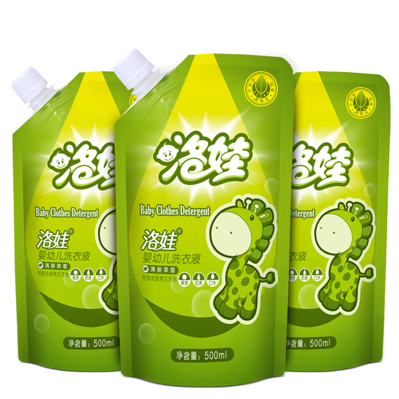 洛娃母婴幼儿童婴儿洗衣液500ml*3袋天然草香