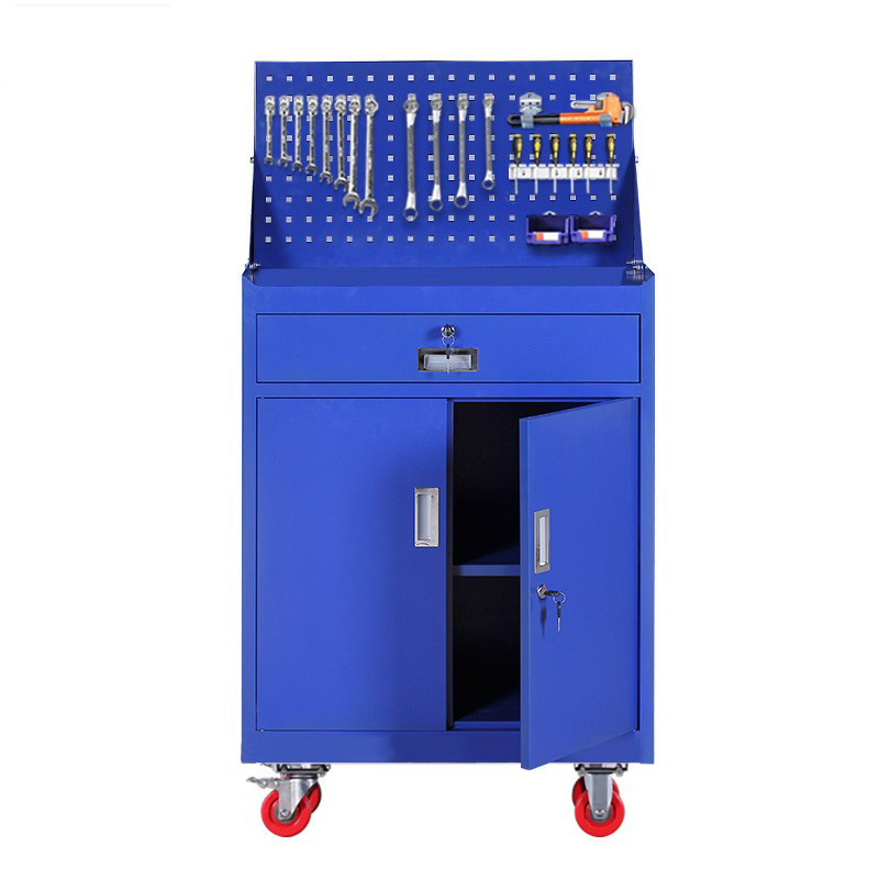 珩逸工具柜加厚铁皮储物柜工厂车间用带抽屉汽修多功能收纳柜蓝色一斗小柜含轮子