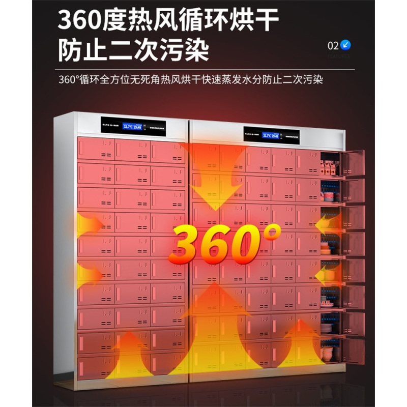 迅迈 50门餐盘柜 不锈钢食堂碗柜学校餐具餐厅员工一体餐盘柜多格门饭盒储物柜