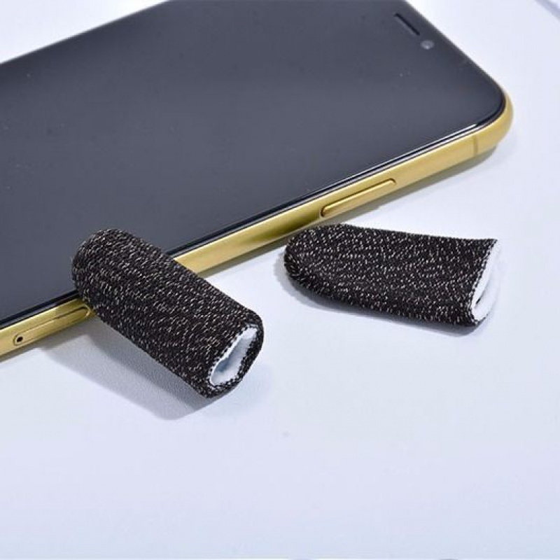 黑色超灵敏防汗手指套2只装防汗指套透气吃鸡神器手指套游戏手柄指