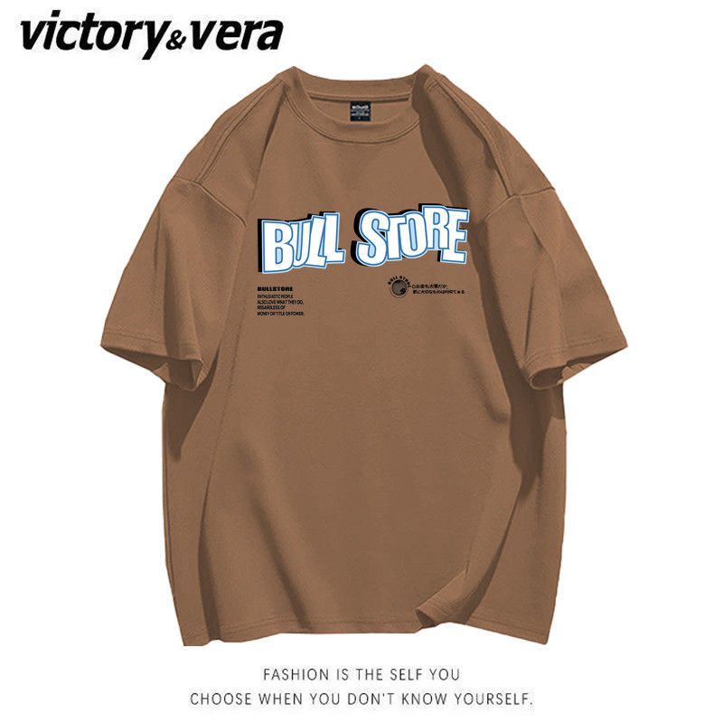 VICTORYVERA夏季2022新款韩版潮ins短袖t恤女宽松百搭情侣上衣服