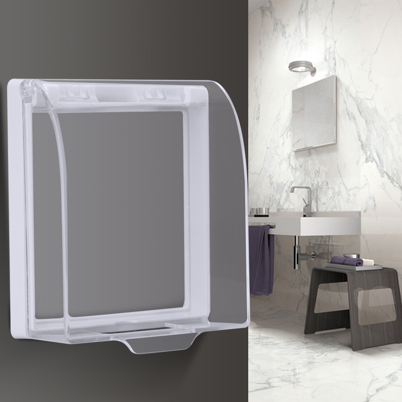 开关防水罩插座防水盒浴室卫生间粘贴式电源面板自黏保护罩防溅盒