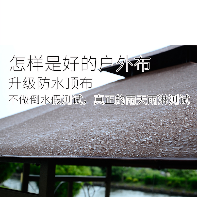 森美人户外凉亭庭院休闲遮阳棚农家乐工地茶水亭露台花园四角铁艺小木屋 加厚款30*50管（无桌）