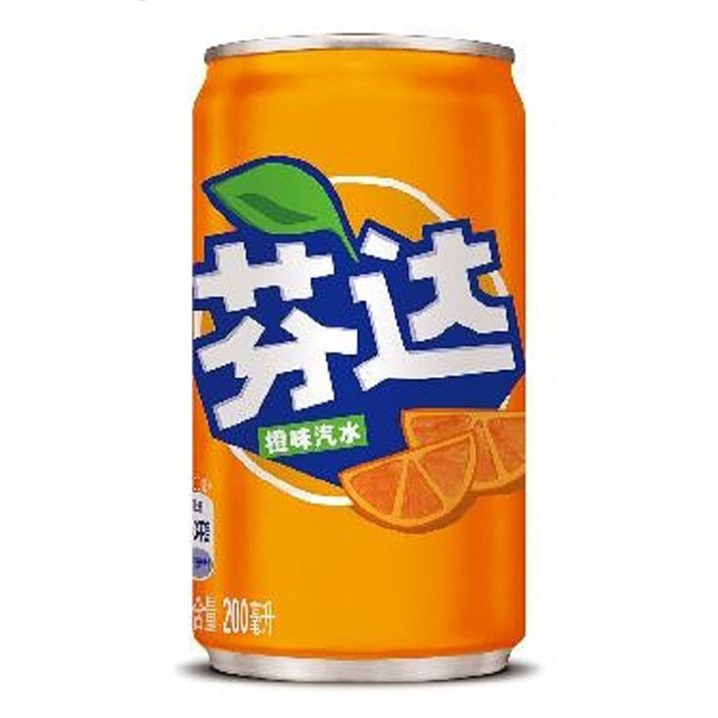 芬达 Fanta 橙味 汽水饮料 碳酸饮料 橙汁 迷你摩登罐 200ml*12罐*2组装 整箱装 可口可乐出品