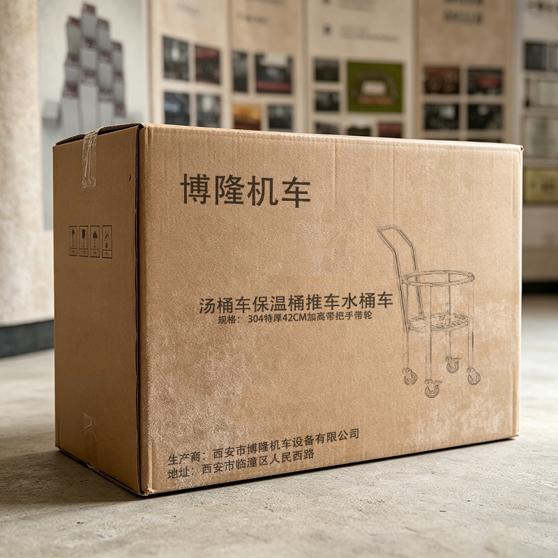 博隆机车 汤桶车保温桶推车水桶车 304特厚42CM加高带把手带轮 台高清大图