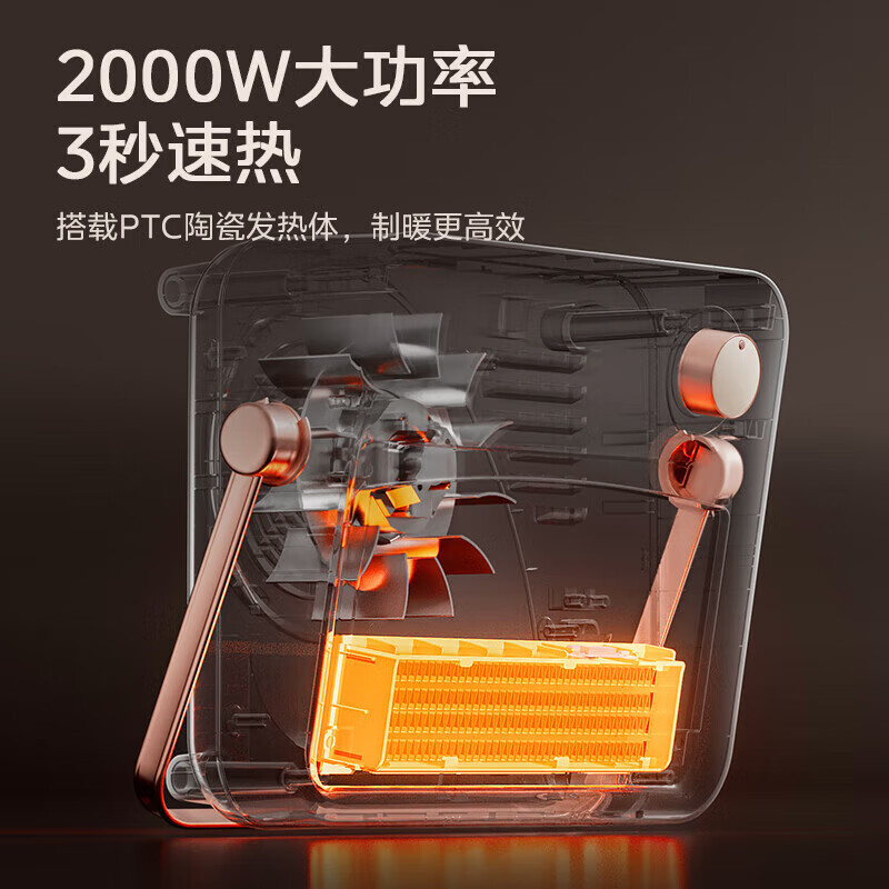 美的(Midea)取暖器暖风机家用壁挂电暖器 浴室电暖气片 IPX2防水冷暖两用节能省电速热烤火炉暖风机HFU20XC高清大图