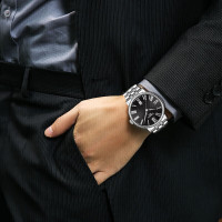 天梭(TISSOT)瑞士手表 卡森臻我系列腕表 钢带石英男表T122.410.11.053.00