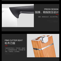爱仕达(ASD) 不锈钢切片刀果皮刀小厨刀 内置磨刀器 五件套装国产全套厨房刀具 RDG05H6WG