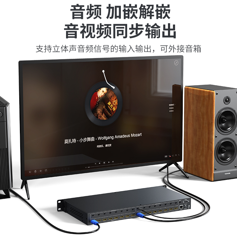 迈拓维矩MT-HD88WF 高清HDMI无缝矩阵带拼接8进8出4K视频切换器瞬间秒切不黑屏带独立音频多屏画面处理器高清大图