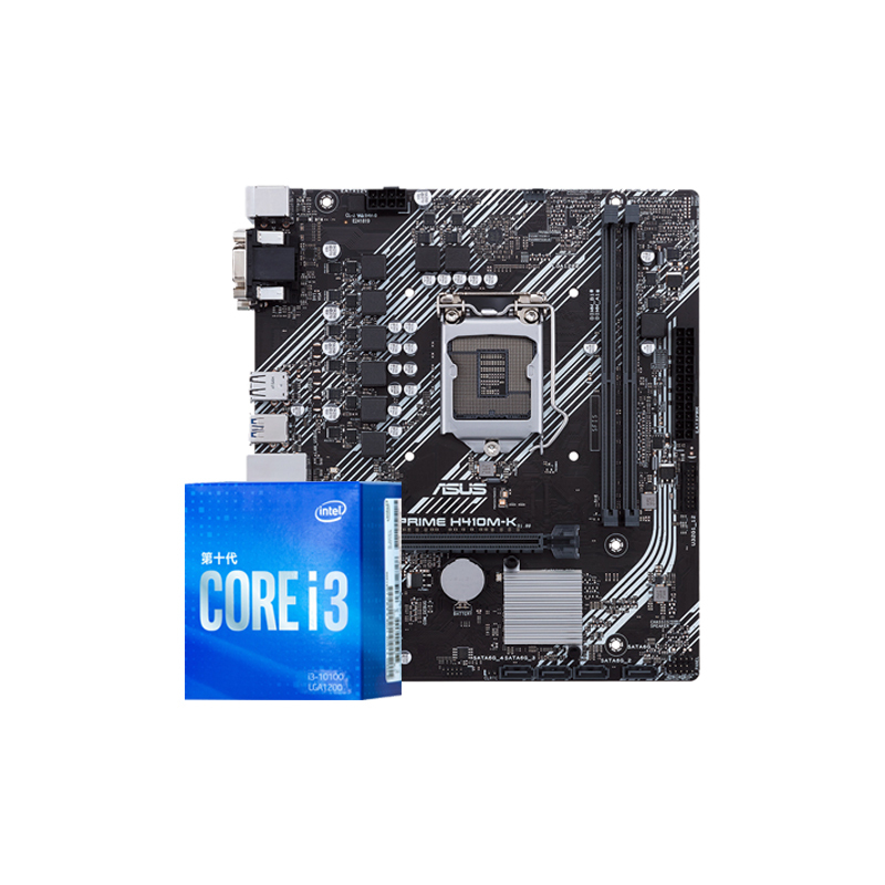 华硕（ASUS）PRIME H410M-K主板 搭i3-10100主板CPU套装