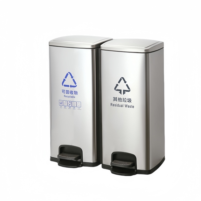 凡礼格脚踏垃圾桶 双桶64.5*26*68cm