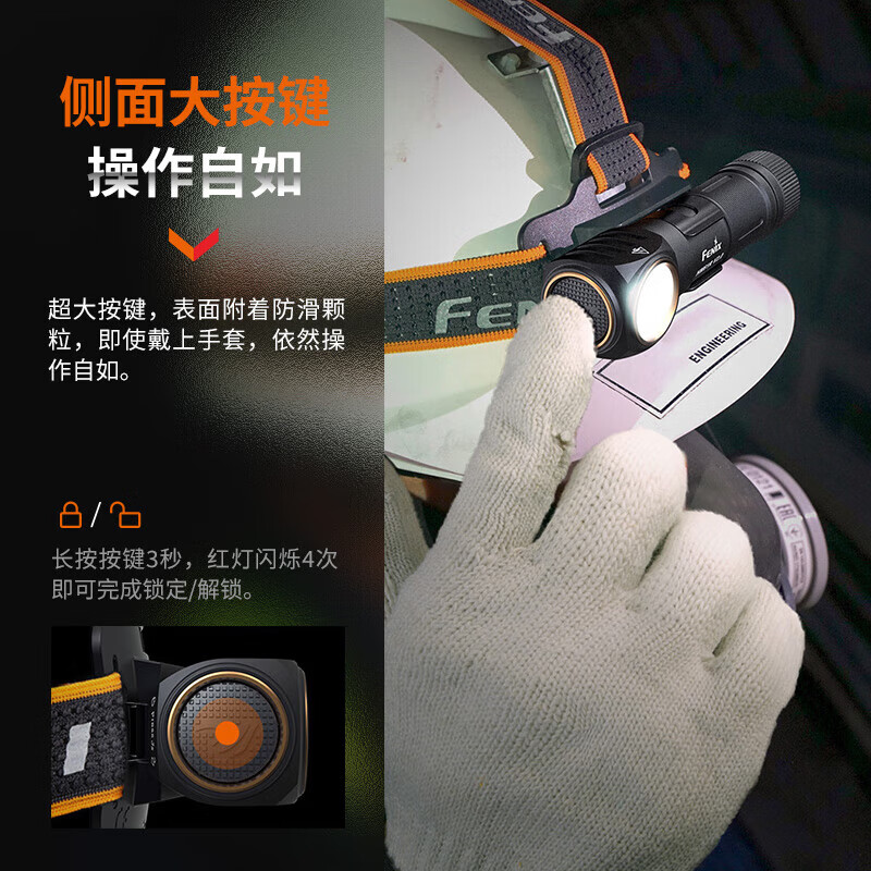 Fenix HM61R v2.0高性能头灯头戴头盔灯1600流明