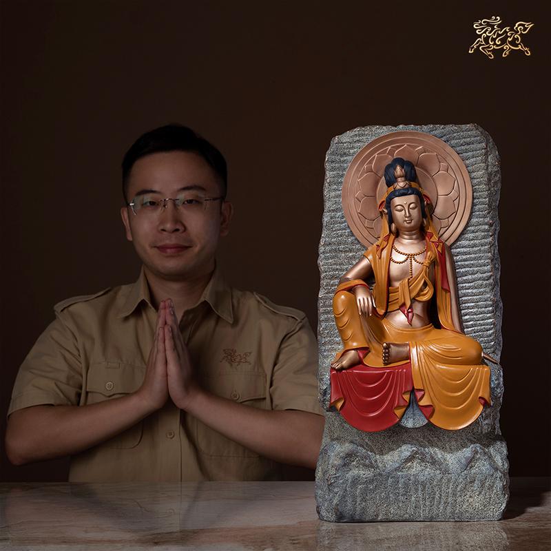 美帮汇全铜摆件《致美宋韵之水月观音》 铜工艺品 佛像摆件高清大图
