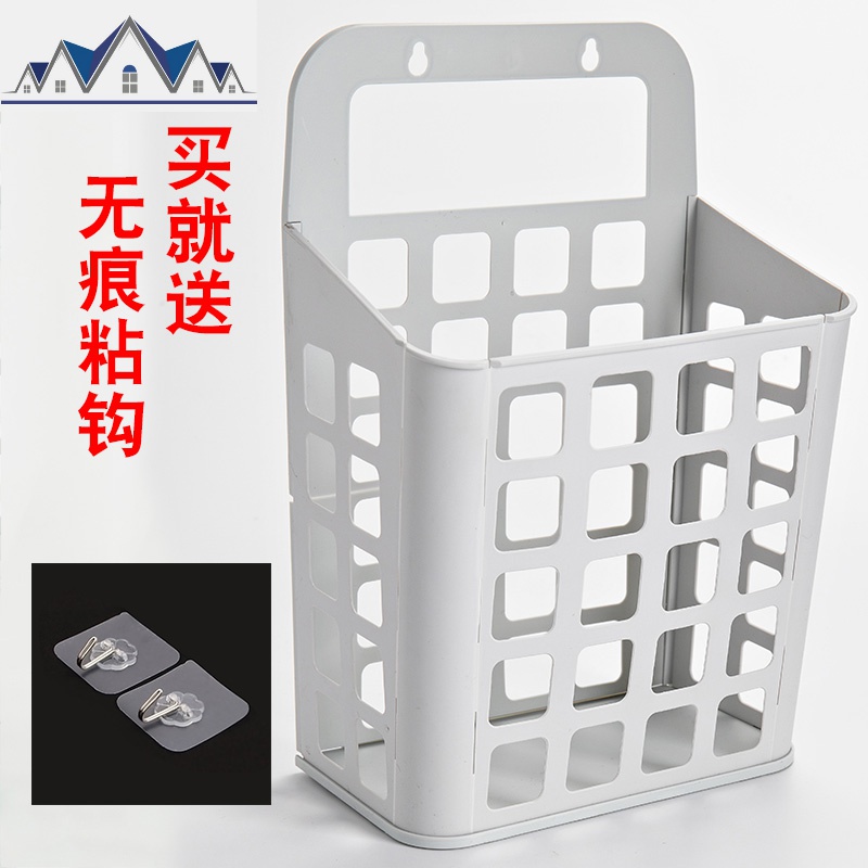 壁挂免打孔折叠挂墙脏衣篮折叠收纳筐洗衣篮脏衣服收纳篮脏衣篓 三维工匠 小号灰白