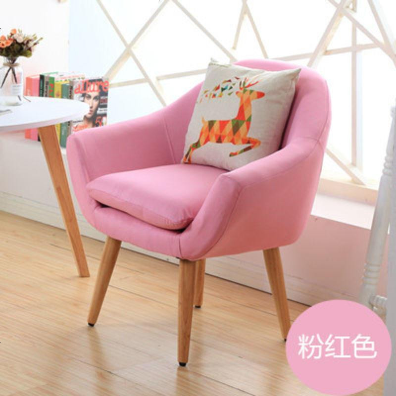 现代简约懒人沙发椅卧室小户型客厅休闲布艺阳台单人洽谈躺椅 粉红色