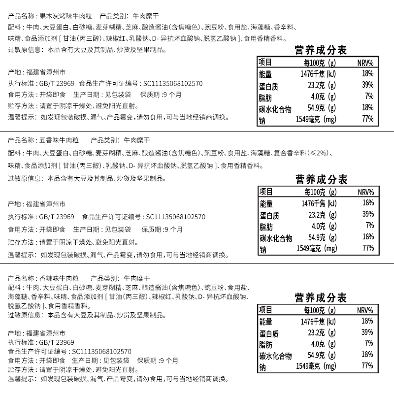 [满199减125元]比比赞牛肉粒[香辣味]100g 牛肉粒糖果装牛肉干零食小吃网红吃货休闲食品