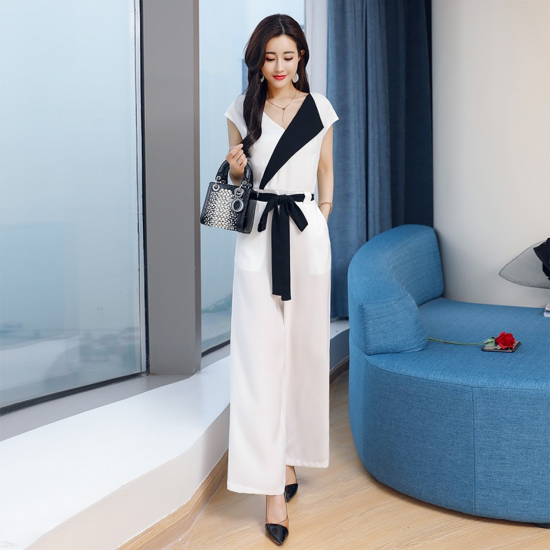女士夏装新品气质女装高个子淑女女神范连体衣服潮时尚时髦套装裙