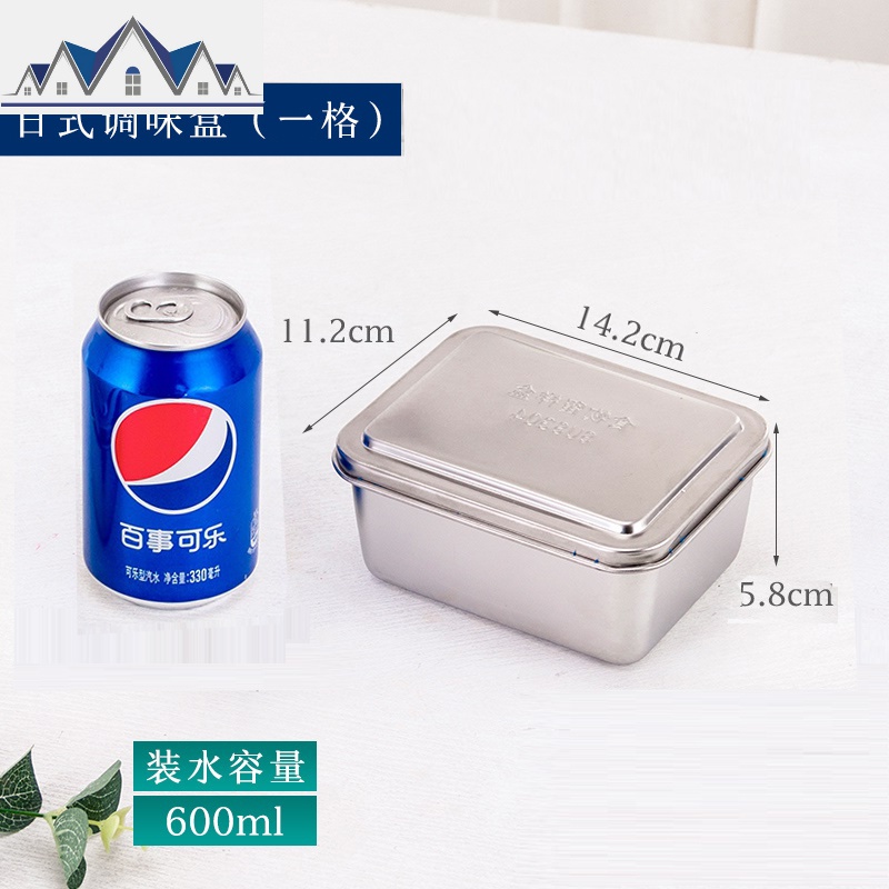 304不锈钢翻盖调料盒商用调味盒收纳盒厨房冰粉配料盒方形留样盒 三维工匠高清大图