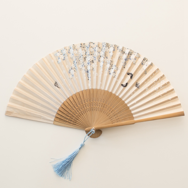 扇子折扇国风舞蹈扇女夏季折叠扇古装日式小复古布古典古风折扇04团花