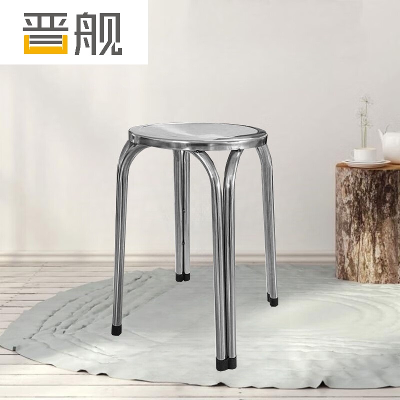 晋舰不锈钢餐桌圆台烧烤夜宵大排档餐桌农村摆地摊圆形桌不锈钢凳子高清大图