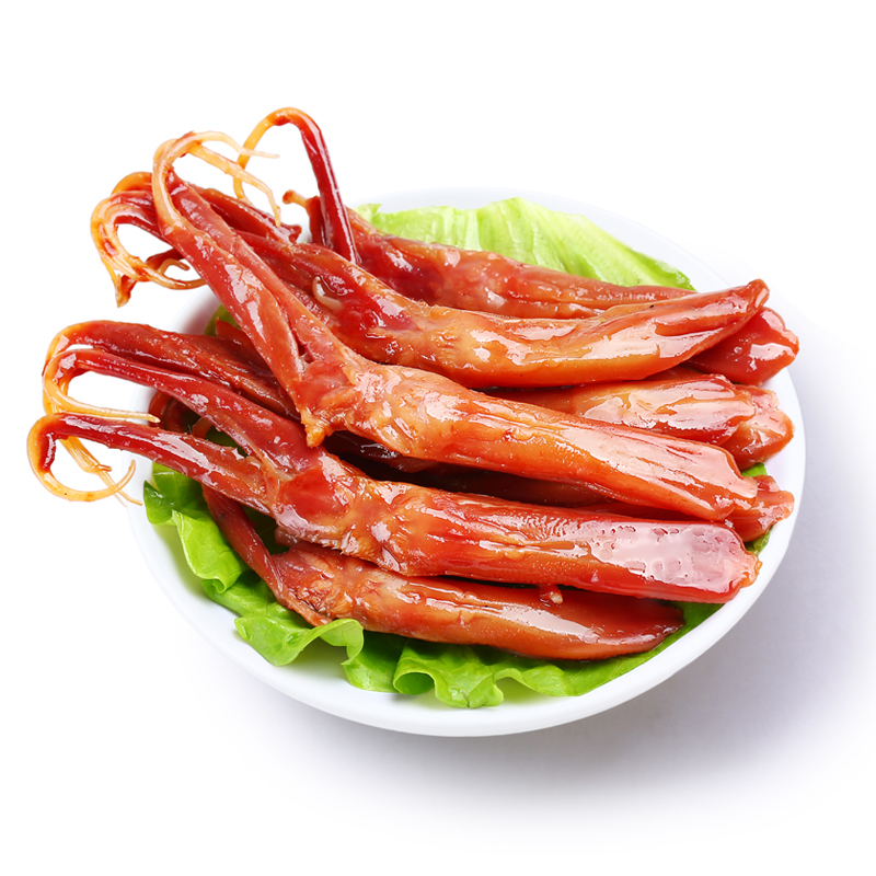 [座上客 甜辣鸭舌头10袋]温州特产酱鸭舌甜辣零食约140g
