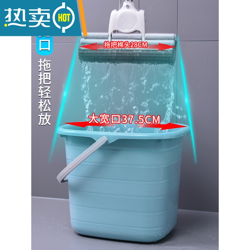 敬平加厚手提储水桶家用大号长方形塑料小方宿舍洗衣桶泡脚大水桶家用 蓝色无盖加大号高清大图