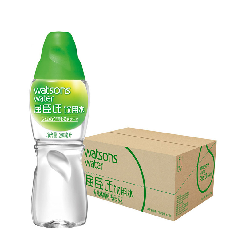 屈臣氏(Watsons) 饮用水(蒸馏制法)280ml *35瓶 整箱