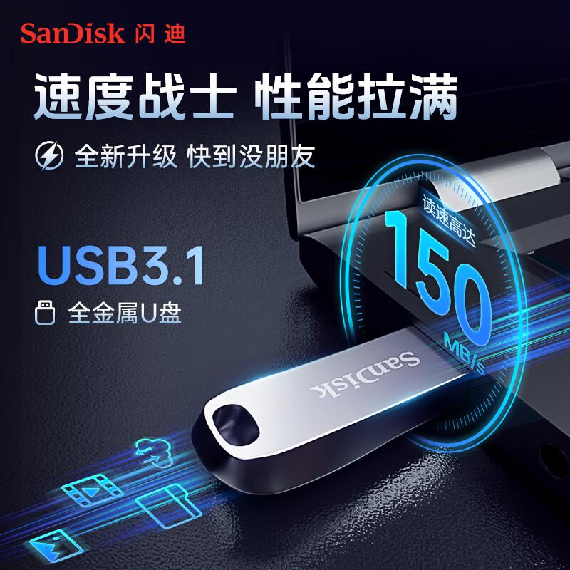 闪迪(SanDisk)CZ74酷奂32GUSB3.1U盘(计价单位:个)银色高清大图
