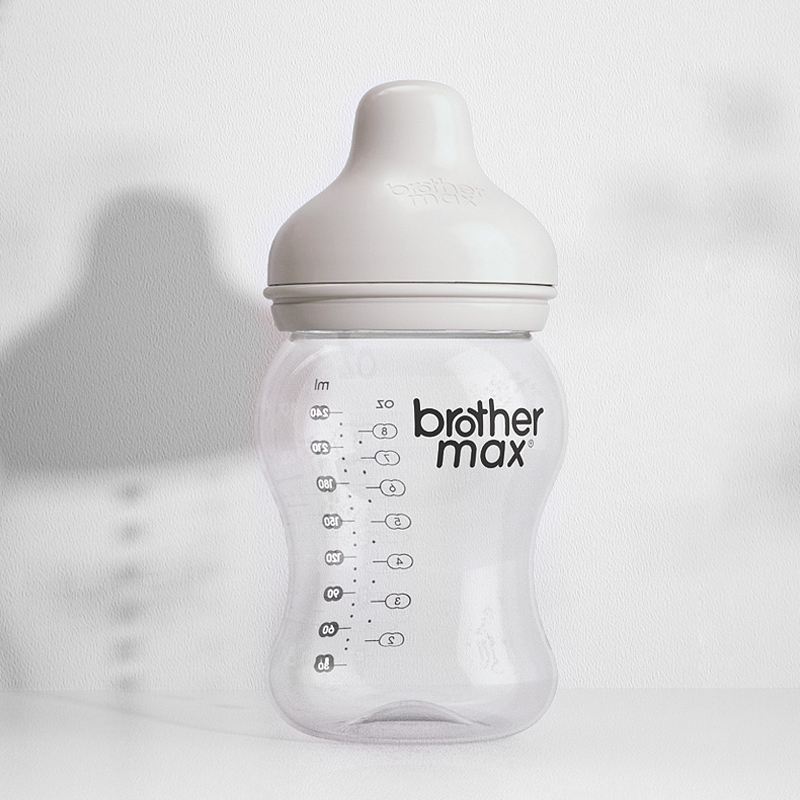 BROTHER MAX超宽口径玻璃奶瓶新生婴儿防胀气正品宝宝防呛奶瓶